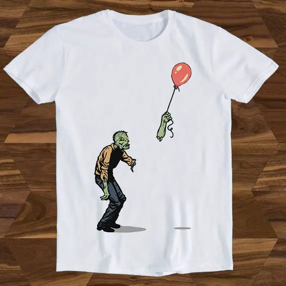 Balão de coração de menina zumbi Banksy, mais vendido, slogan de Halloween, paródia, humor espirituoso, filme de aniversário, meme engraçado