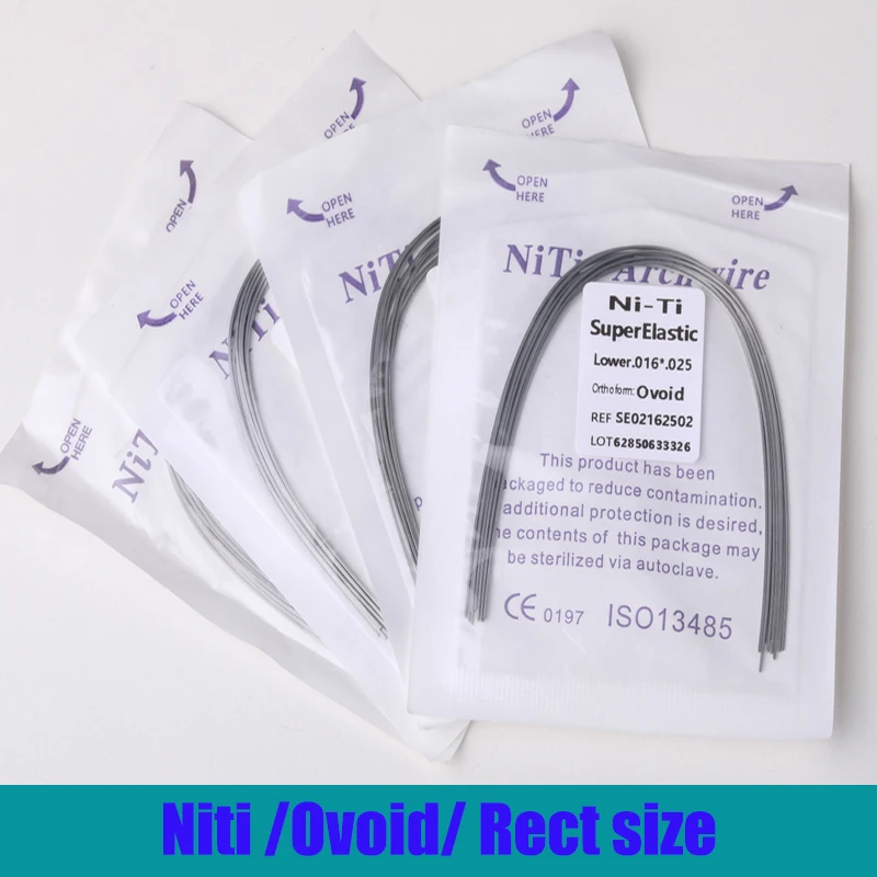 Dentst 20pcs/2bags Dental Orthodontic Niti Archwires Mounted Brackets Braces Ovoid Rectangular (10 Upper+10 Lower)