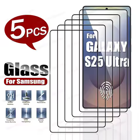 For Samsung Galaxy S25 Ultra Edge 5PCS Full Unlock Tempered Glass For Samsung S24 Ultra S23 S22 S21 Plus S20 FE Clear Film Cover