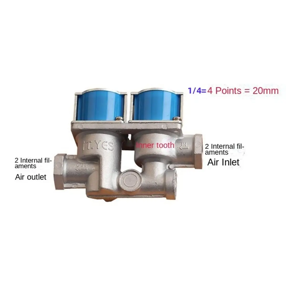 Fits for Universal Solenoid Valve Double Solenoid Valve 24V for Gas Oven with Internal Thread Adapters Repair Parts