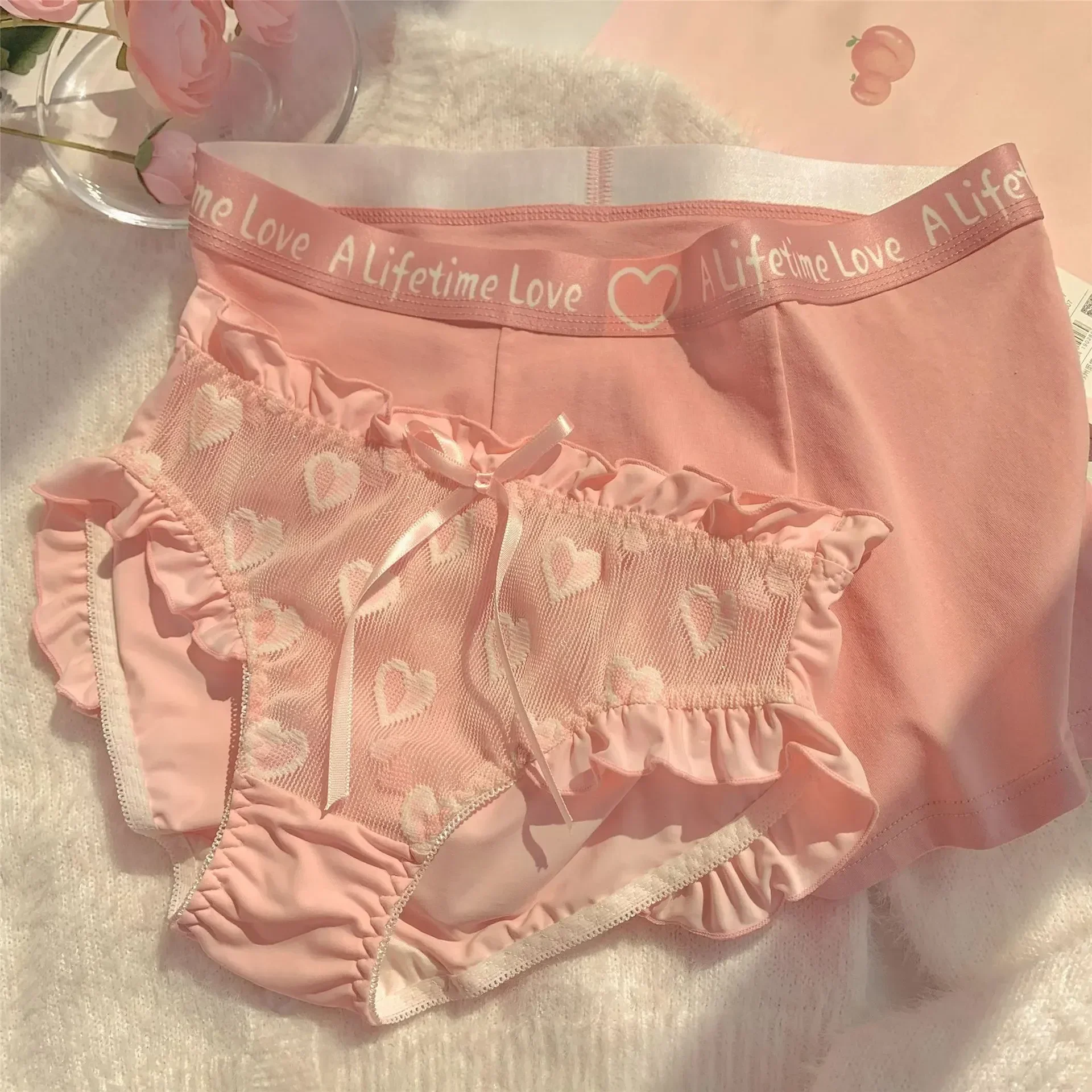 Waist Women Men Panties Sexy Breathable Low Sweetheart Briefs Underpants Underwear Boyfriend Girlfriend Lingerie Couple Boxer