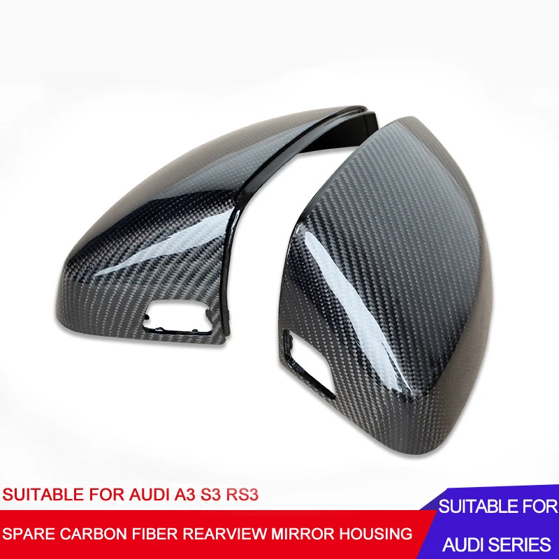 

For Audi A3 S3 RS3 1 Pair Replace Type Rearview Mirror Carbon Fiber Carbon Fiber Cover Ox Horn Shape Mirror Parts