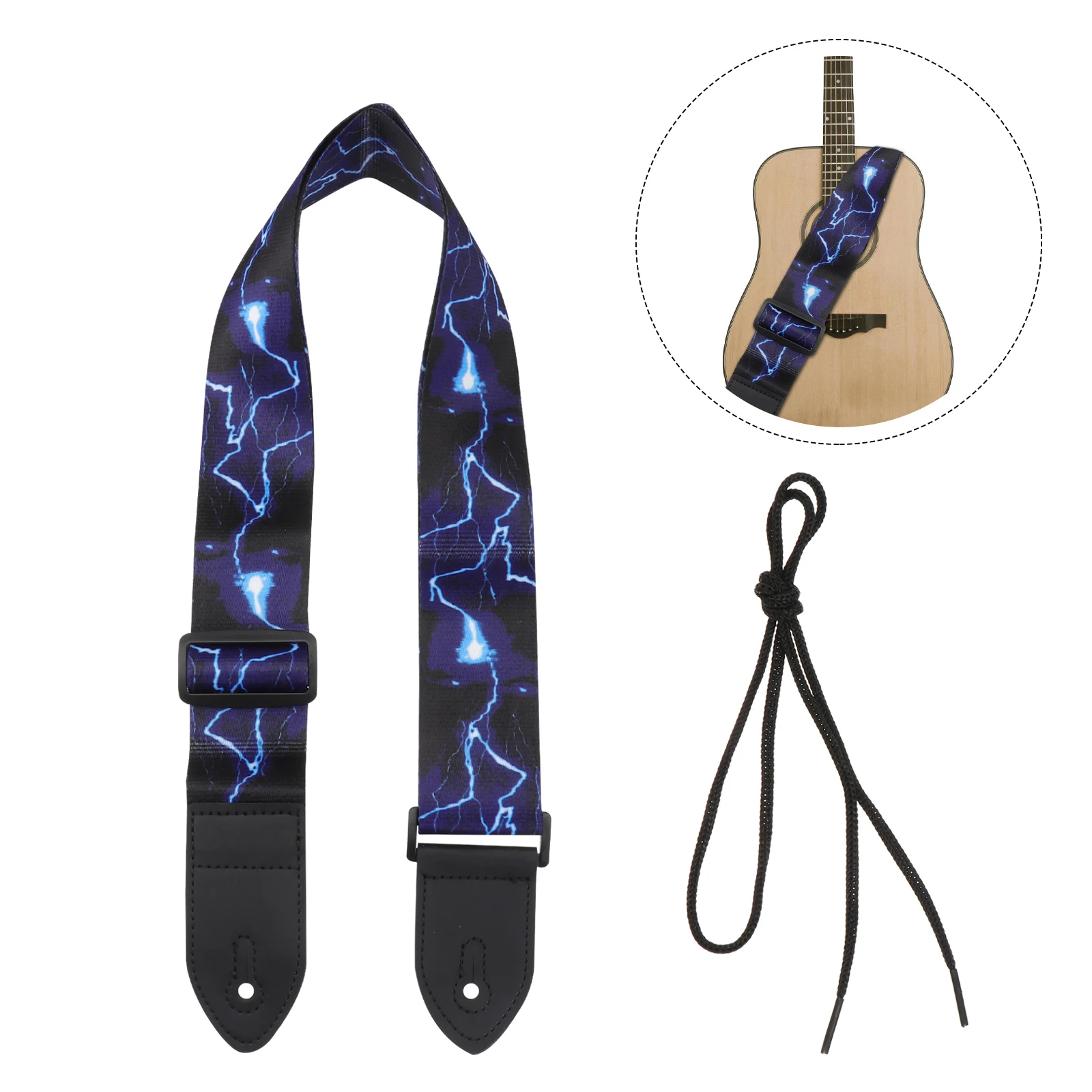 

Acoustic Guitar Strap 2 Inch Woven Pattern Vibrant Colors Durable Ends Electric Bass Guitars Adjustable Straps
