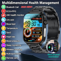 For XIAOMI 2025 New ECG+PPG Blood Fat Uric Acid Health Smartwatch Men Heart Rate Blood Pressure Bluetooth Call Smart Watch Women