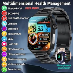 2026 New ECG+PPG Blood Fat Uric Acid Health Smartwatch Men Heart Rate Blood Pressure Bluetooth Call Smart Watch Women