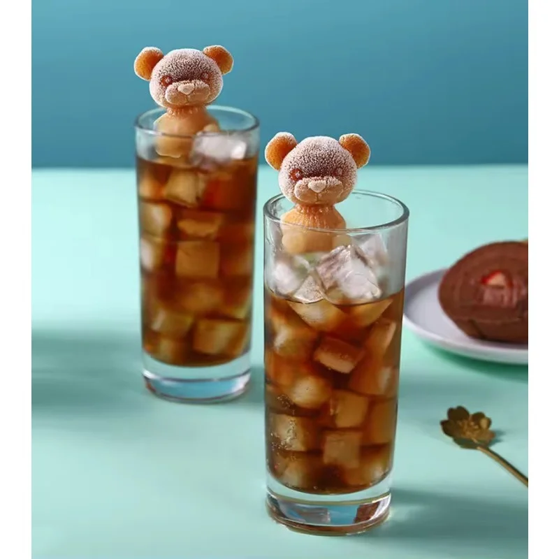 1/3 stücke heißer Verkauf niedlicher Bär geformte Küche Kühlschrank DIY Eis schale Silikon form Whisky Eisform machen Box gefrorenen Kaffee a