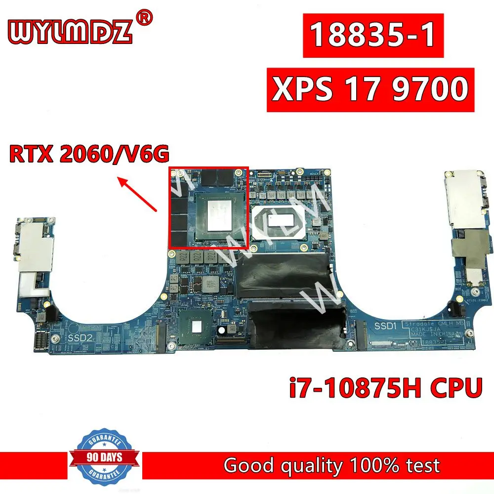 

18835-1 i7-10875H CPU RTX 2060/V6G GPU Laptop Motherboard For Dell XPS 17 9700 Mainboard 0CXCCY Test OK