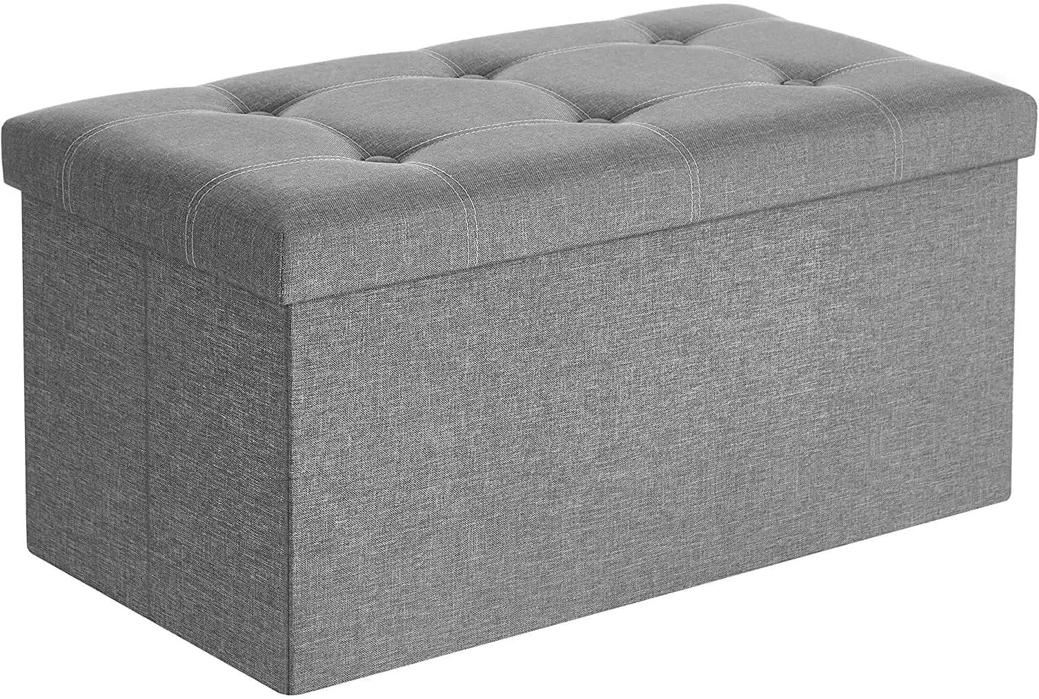 

30" Storage Ottoman Holds 660 lb Ottoman with Storage Folding Storage Bench Footstool for Entryway Living Room Light Gray
