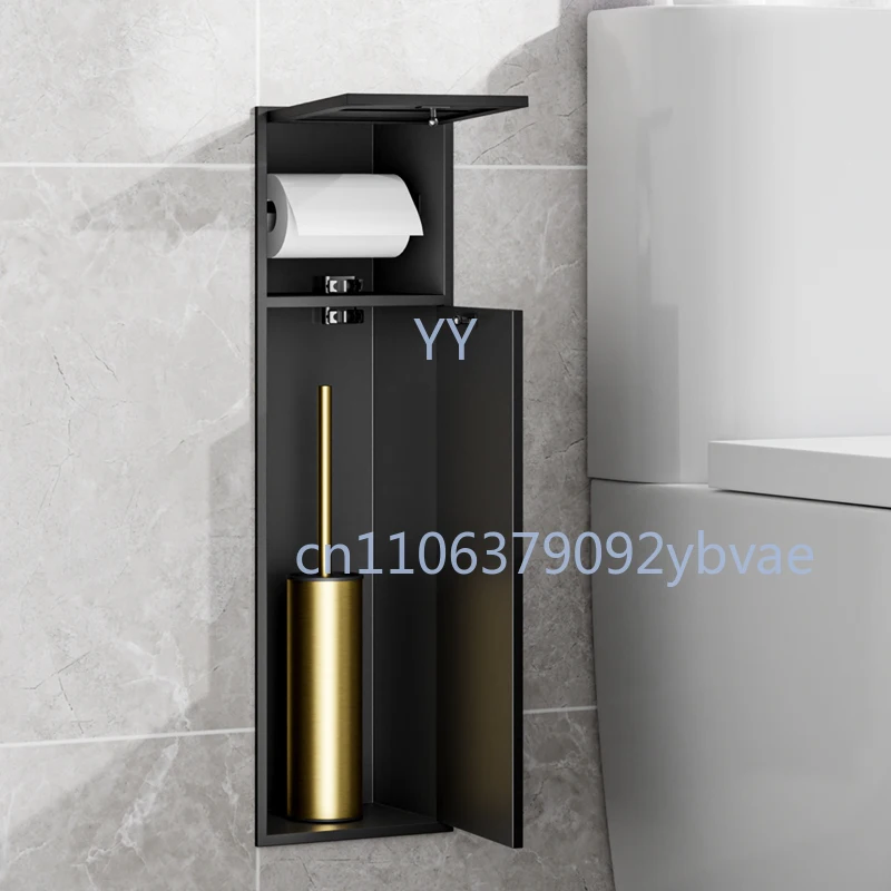 Stainless Steel Bathroom Embedded Niche Wall-Mounted Toilet Brush Holder - Modern Sanitary Kitchen Accessory