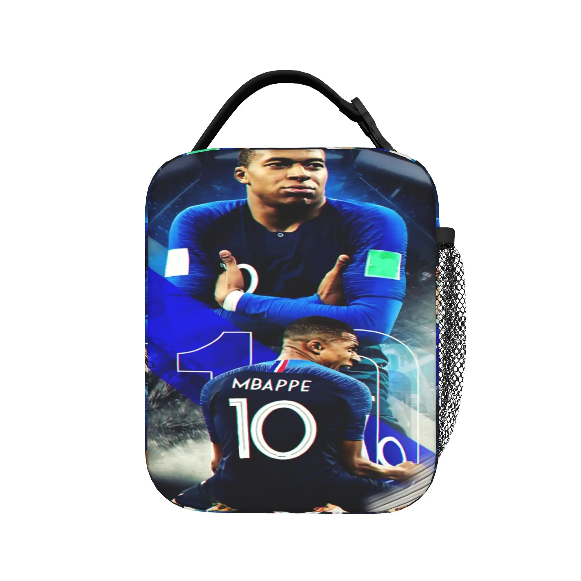 Mbappes Number 10 Insulated Lunch Bags High Capacity Football Lunch Container Thermal Bag Tote Lunch Box School Travel Men Women
