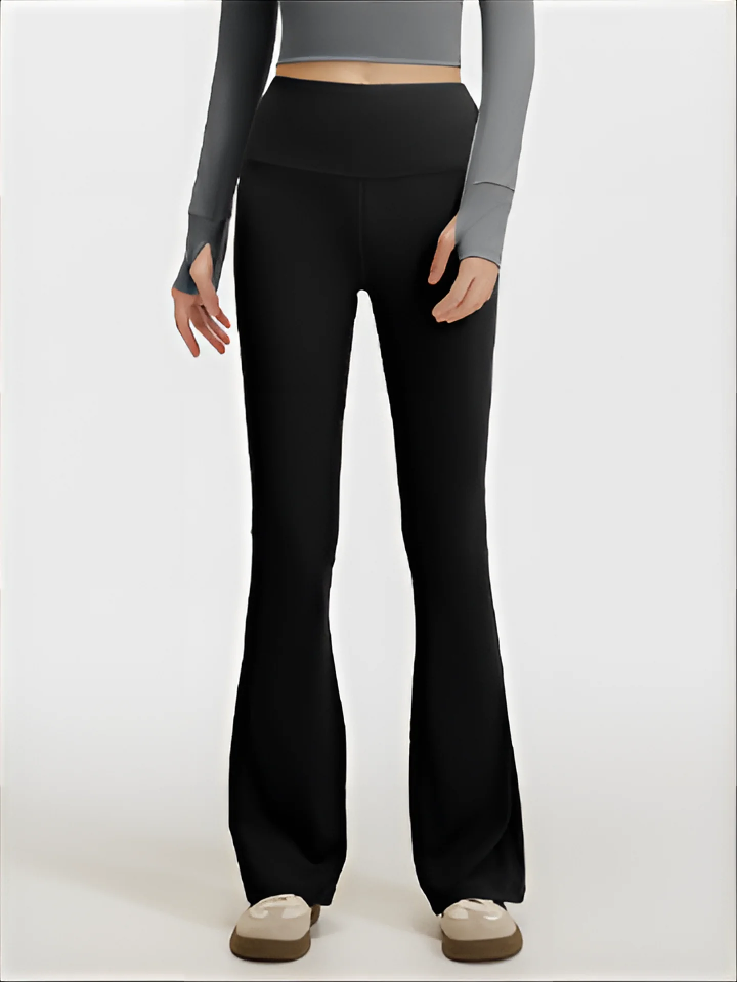 

Брюки Bootcut Женская одежда Женская флисовая подкладка с изоляцией и мягкой подкладкой Многослойные многоуровневые структурированные ламинированные плиссированные GF