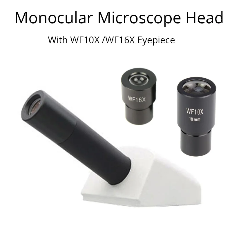 Metal Biological Microscope Head with WF10X WF16X Eyepiece Monocular Microscope Head Teaching Microscope Head