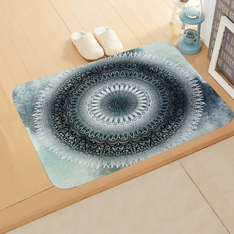 Mandala pattern floor mats home decoration bedroom living room floor mats absorbent kitchen bathroom doorway carpet