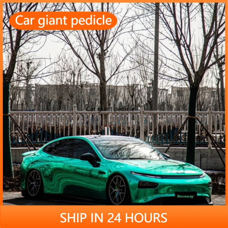 Highest qualityGloss Chrome  Green vinyl Wrap Film Car Wrap Film Non degumming Non fading quality Warranty 1.52M*17M roll