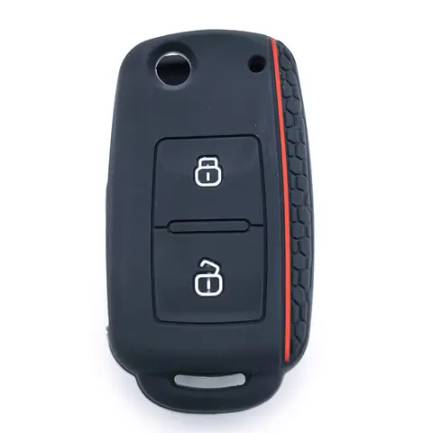 Silikonnyckel med 2 knappar, fjärrnyckelfodral för bilnyckel, nyckelfack för Volkswagen Polo Passat B5 Golf 4 5 6 MK5 MK6 Eos Bora Beetle TSI 6 best sales Golf Mk5 TDI - №6
