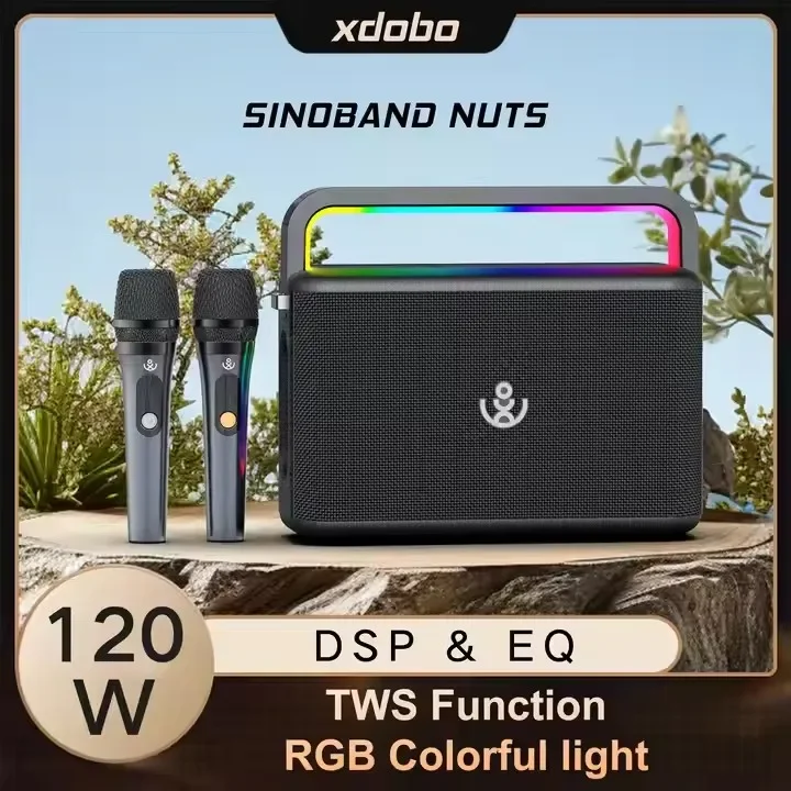 120W Xdobo Sinoband Nuts プロ仕様カラオケスピーカーマイク ポータブル防水スピーカー ワイヤレスマイク付き 製造