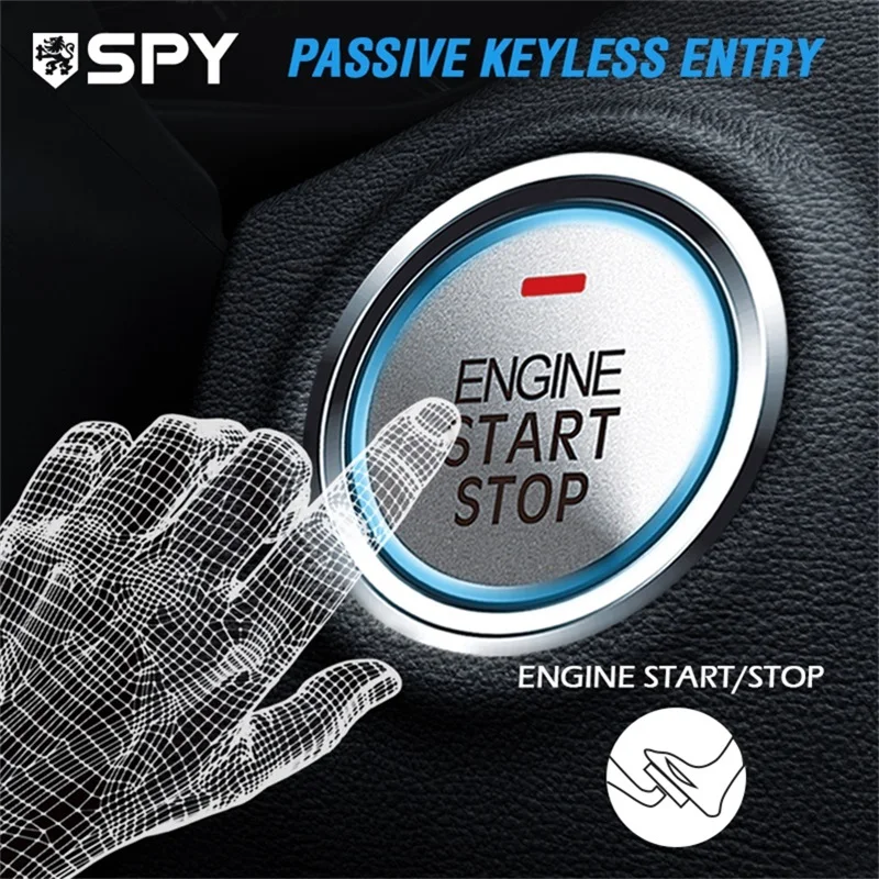 SPY PKE Car Burglar Alarm One-click Start & Stop Engine/Remote Start & Stop Engine,Intelligent handbrake/oil pump detection etc.