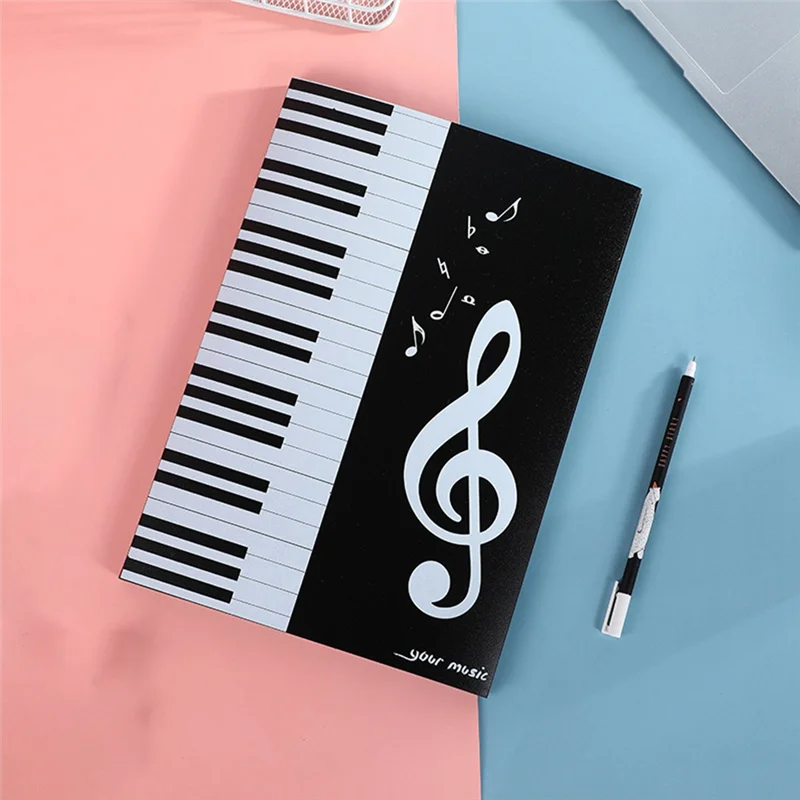 A79E-Music Folder A4 4 Pages Expand 6 Pockets Sheet Storage Big Piano Score Clip Folder