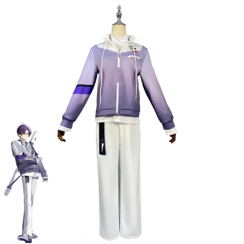 バーチャル-youtuber-フワミナト-コスプレ衣装-vtuber-nijisanji-パープル-ジャージ-コート-パンツ-ウィッグ-男女兼用-デイリーレジャースーツx-2'a