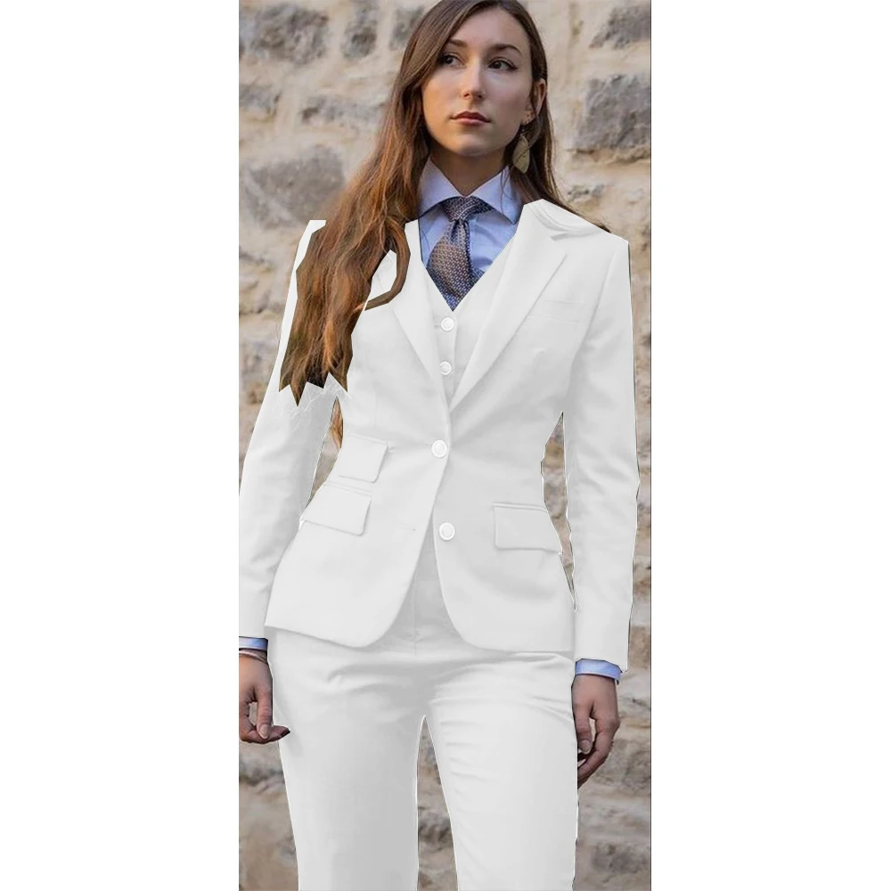 Traje completo para mujer, ropa de trabajo elegante de talla grande, pantalones elegantes de tres piezas, traje informal Formal de negocios