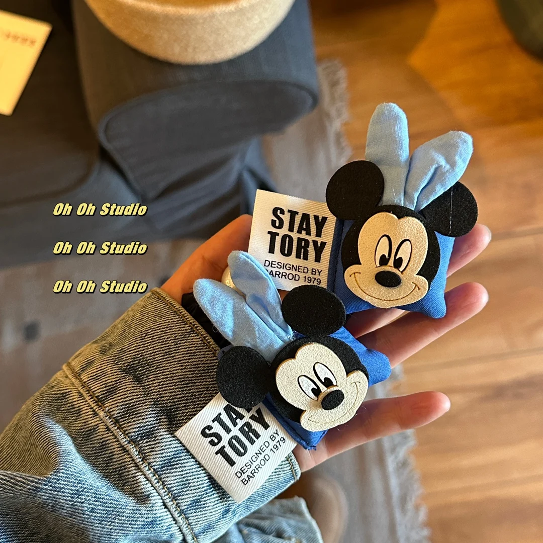 

Миниiso супер милое и красивое, чтобы выглядеть белыми кроличьими ушками, подушка с Микки, кольцо для волос, корейская синяя веревка для волос Klein, веревка для головы