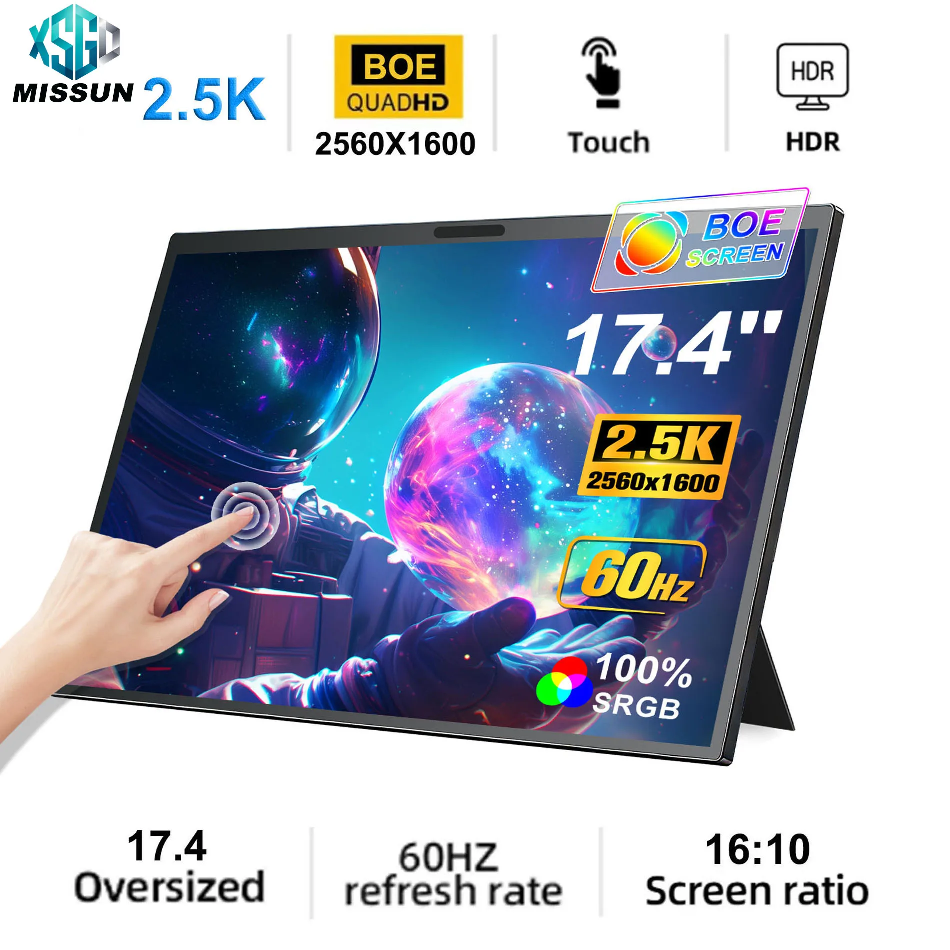 MISSUN 14/15.6/17.3 Inch 1080P Mini Second Gaming Display Portable Monitor External Screen for MAC/Laptop/PC/Xbox/PS/Switch