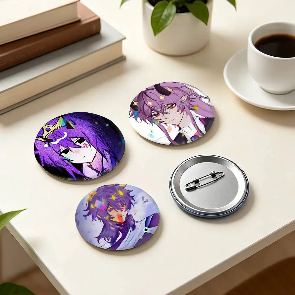 Long-haired purple-haired demon  25mm 32mm 44mm 58mm 75mm Brooches Badges Pins for Accessories Gift