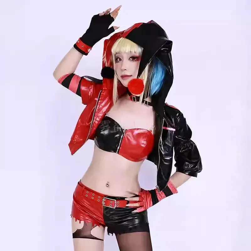 

Harley Quinn Cosplay Costume Carnival Uniform Wig Anime Halloween Costumes Women Men Game Props Accessories Cosplay Costume
