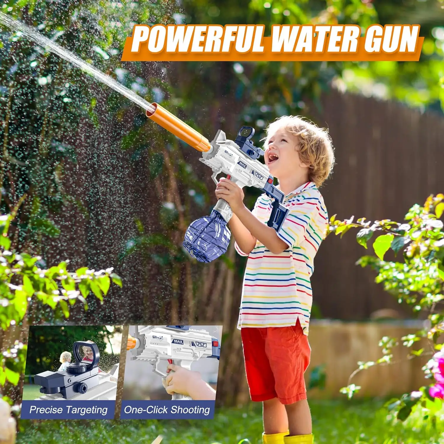 Elektrische Uzi Waterpistool Met Één Knop Automatische Spuitpistolen Voor Volwassenen Lange Afstand Krachtige Waterblaster Zomer Outdoor Kids Cadeau