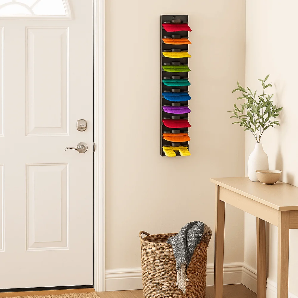 Porta cappelli multifunzionale Appendiabiti girevole a parete Ganci resistenti e portanti Organizzatore per cappelli multistrato Accessori facili
