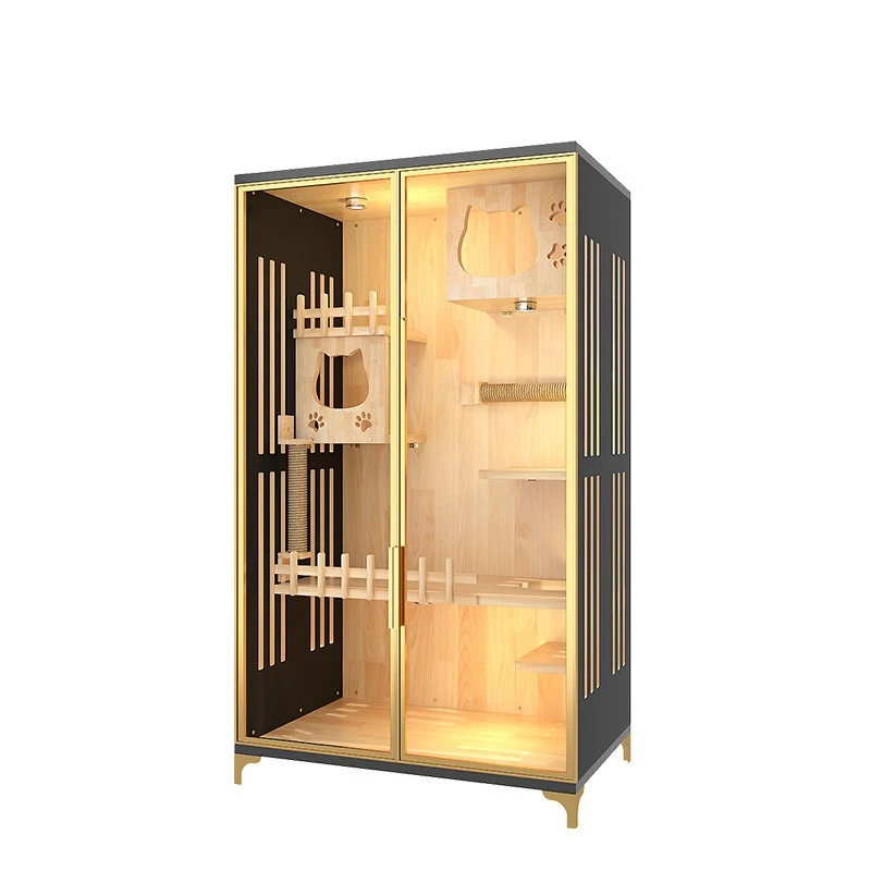 

Wooden cat villa household multi-layer cat cabinet large space house house display cabinet climbing frame