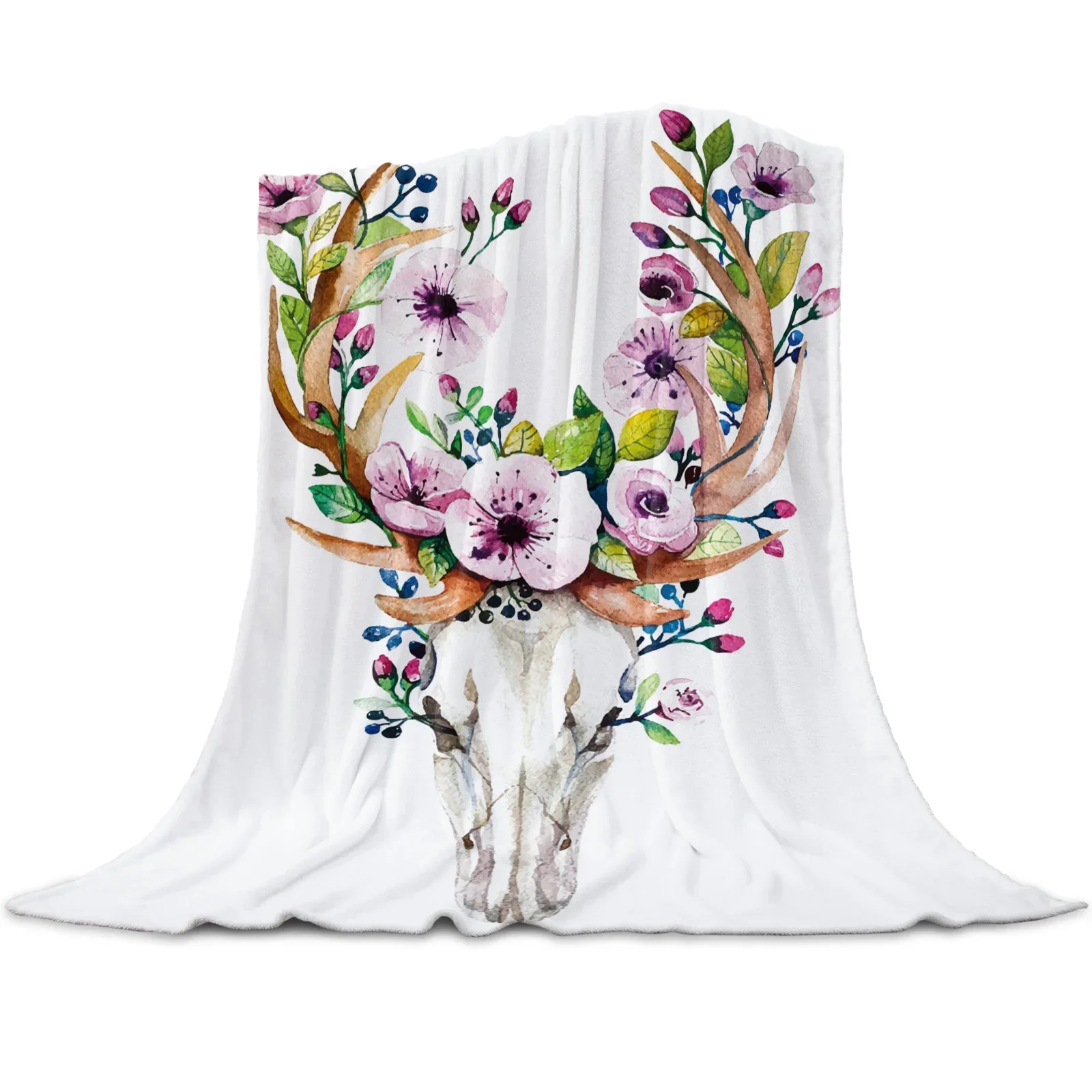 

3d Printed Blanket Pink Flower Peony Rose Flannel Blanket for Bed Sofa Portable Soft Fleece for Children Birthday Christmas Gift