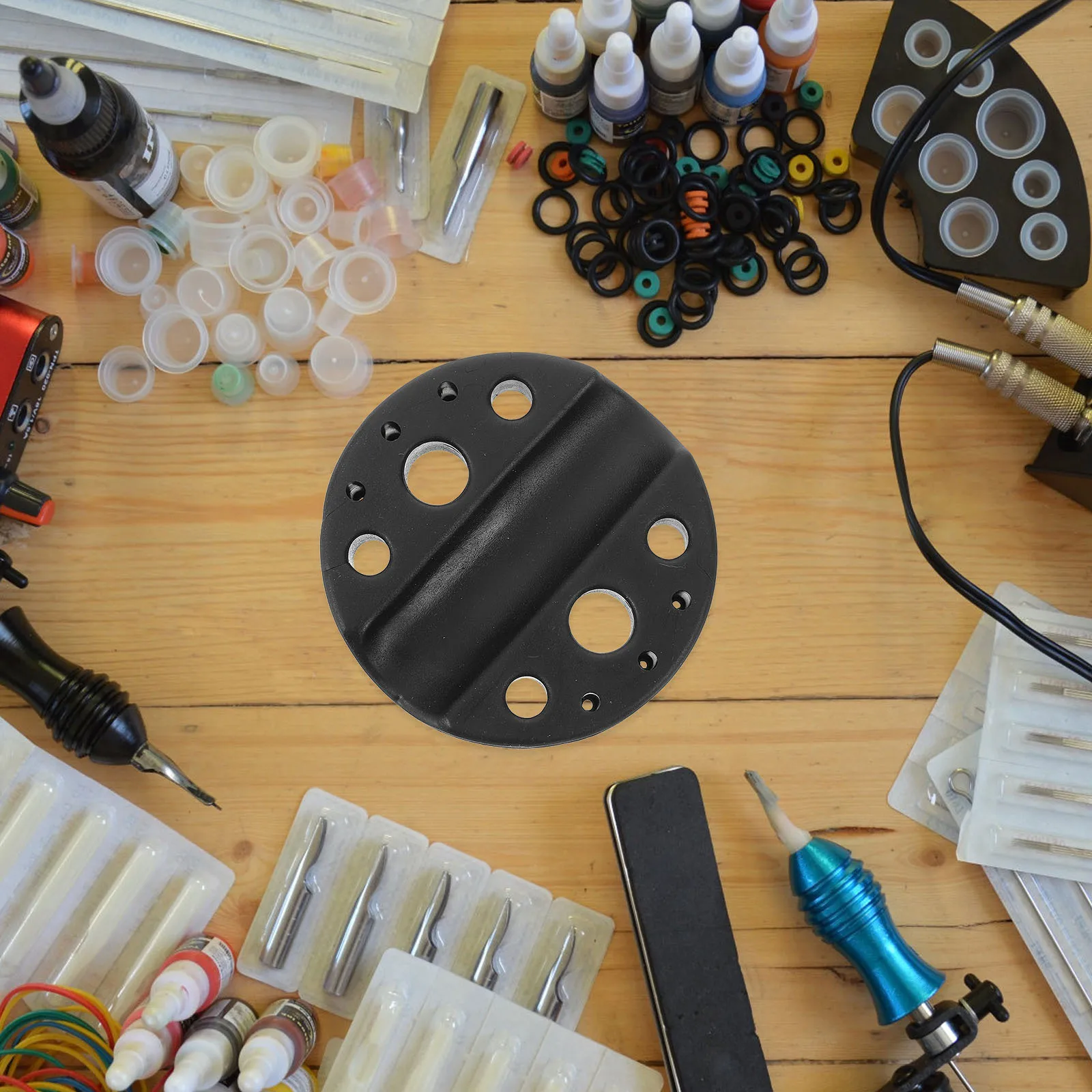 

Tattoo Ink Cup Holder Silicone Bracket Multiple Holes Sizes Lightweight Sturdy Pigment Organizer for Artists Tattoo Ink Holder