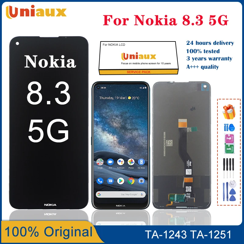 

6.18" Original For Nokia 8.3 5G TA-1243 LCD Display Touch Screen Digitizer Panel Assembly Repair Screen 5G For NOKIA 8.3 LCD