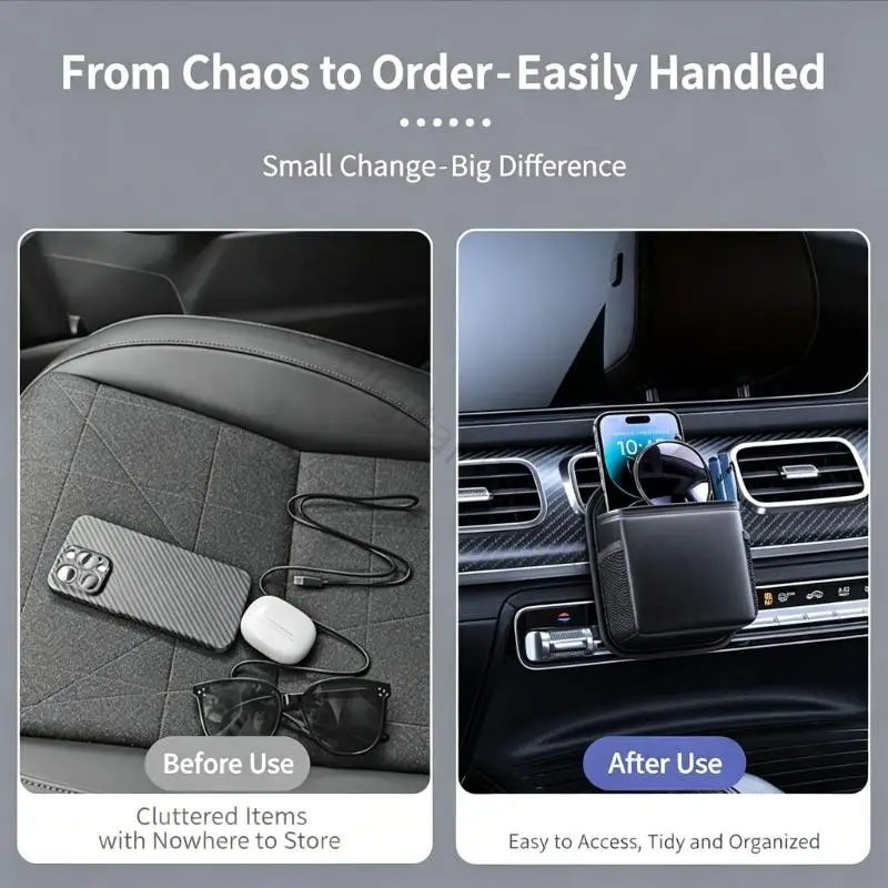 96BA PU Leder Auto Vents Telefon Halter Lagerung Tasche Für Smartphones Zubehör – Detail 8
