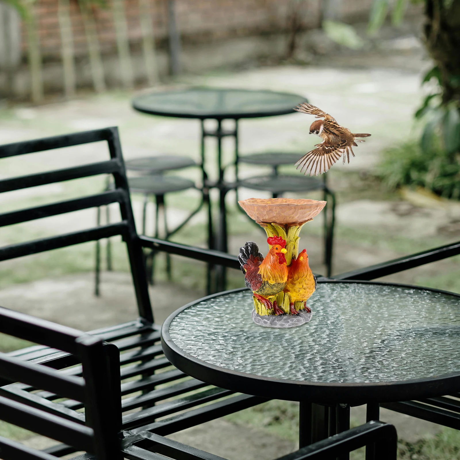 

Resin Bird Feeder Feeders for outside Decorative Pigeon Feeding Device Baths Outdoors