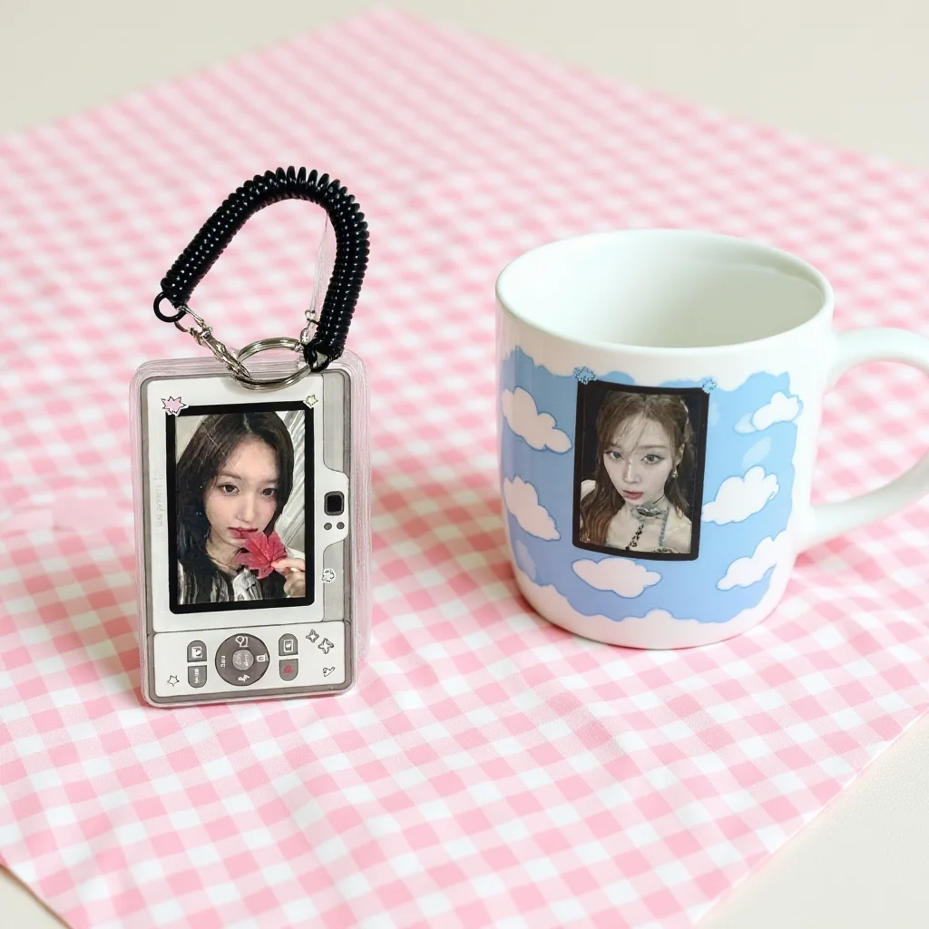 Acrylic Card Holder Fresh Transparent Id Badge Holder Mini Camera Card Holder Unique For Decorative Pendant Bag Charm Access