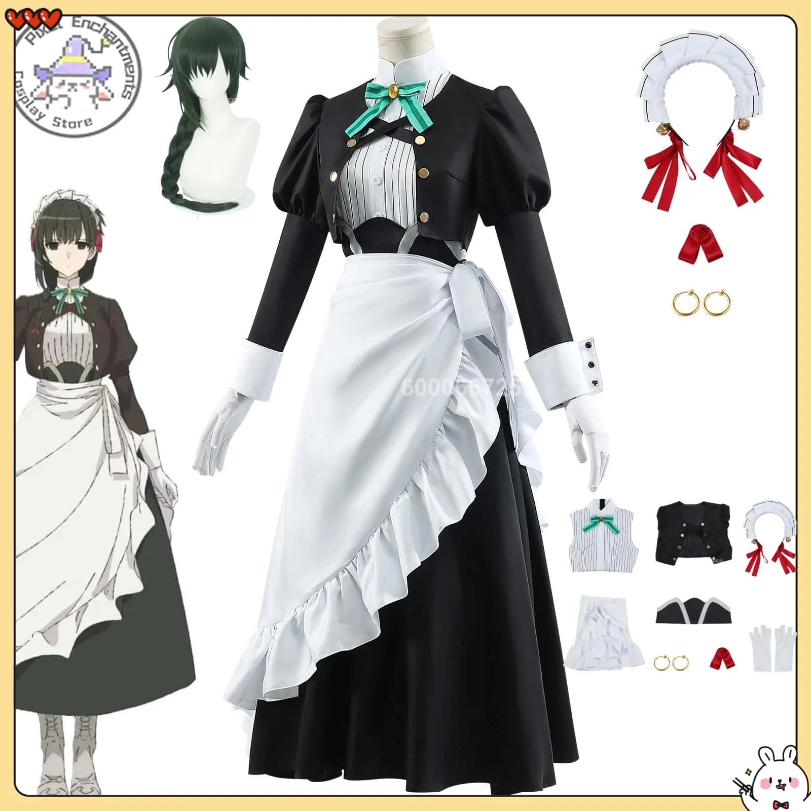 

Newly Anime Kimi Wa Meido-sama Yuki Cosplay Costume Dress for Omen Uniform Wig Hairband Hitoyoshi Yokoya Halloween Party Outfit