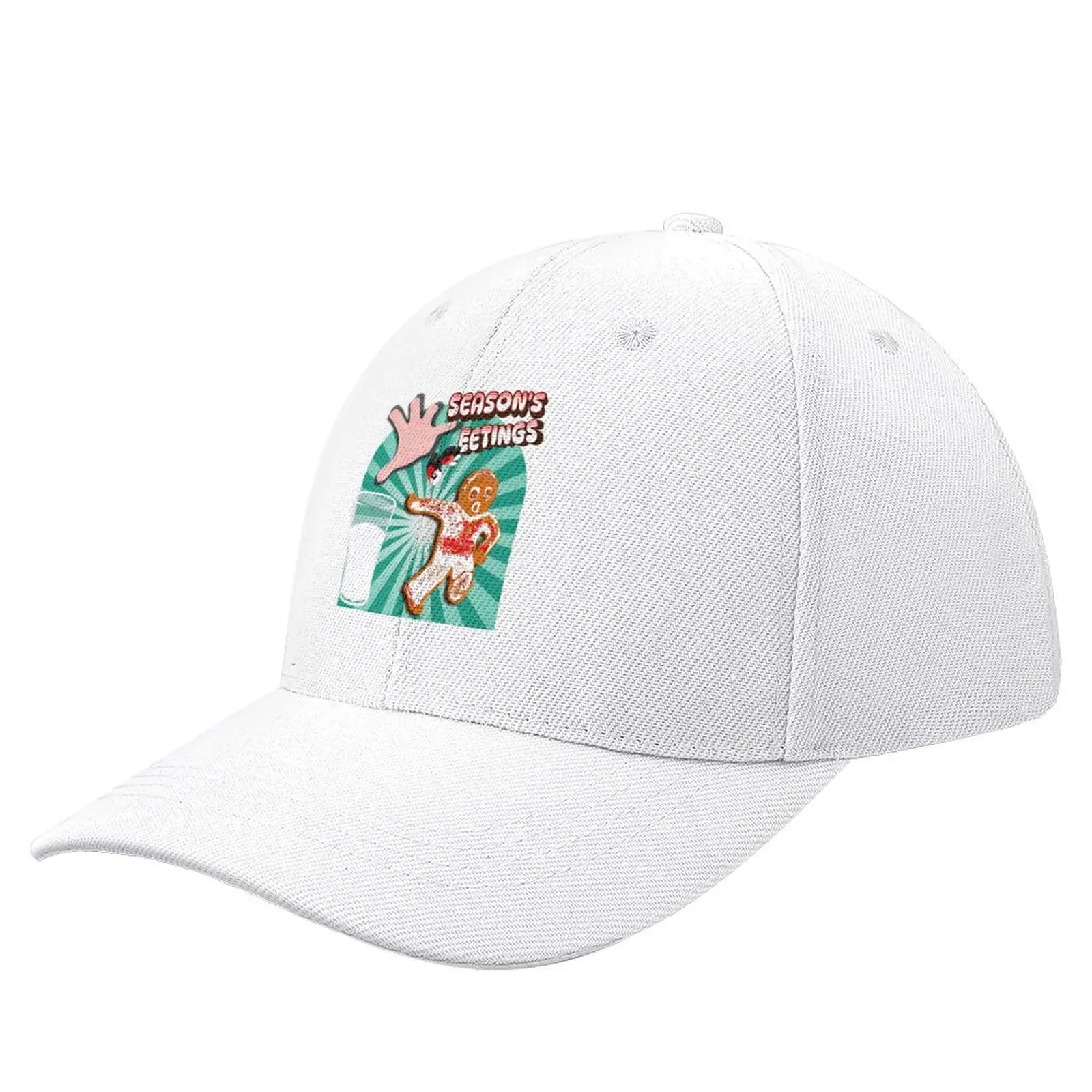 Seasons Greetings Gingerbread Running Man Baseball Cap Sun Hat For Children Icon For Men Women's