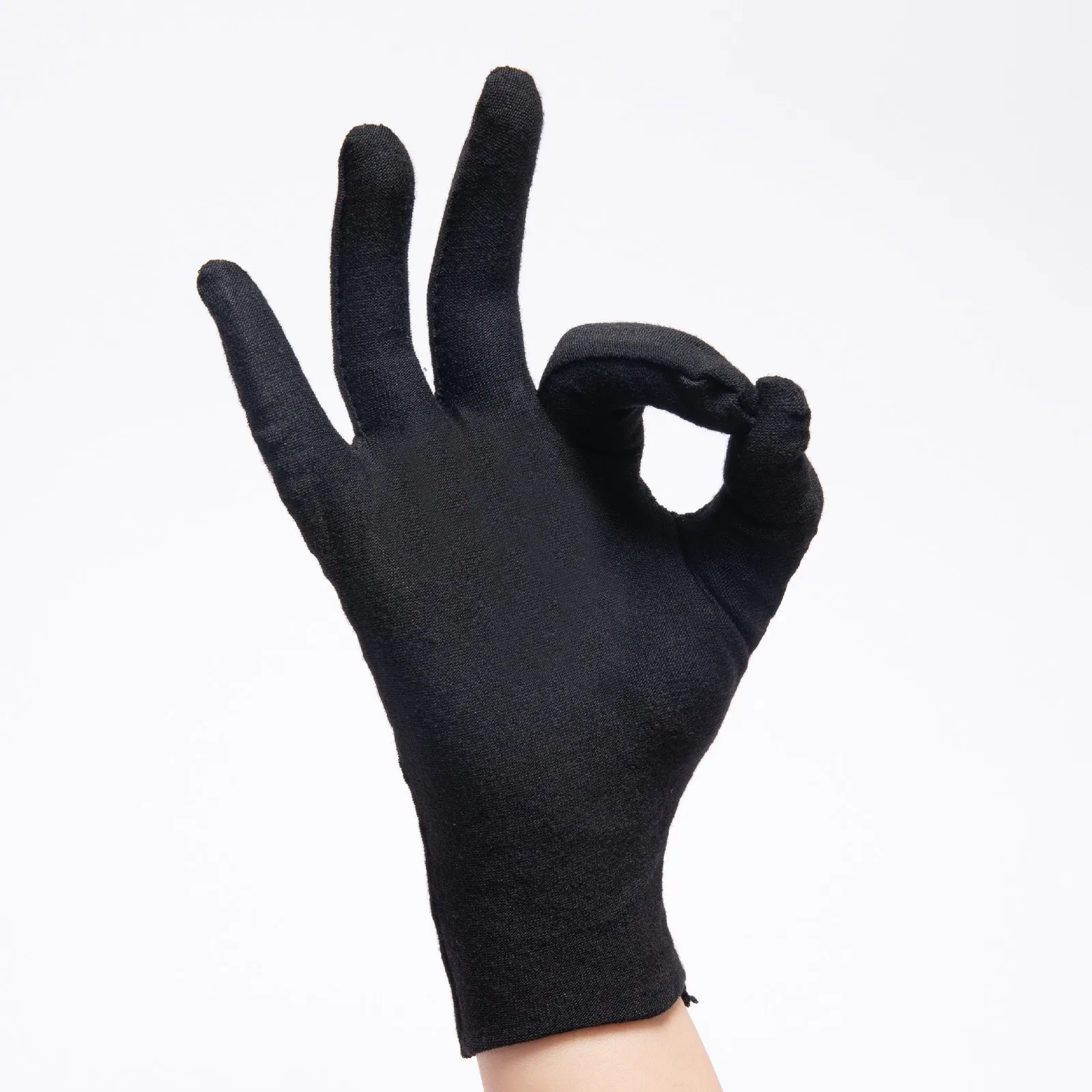 Black Cotton Gloves Women Men Mittens Hand Gloves Full Finger Household Kitchen Laboratory Cleaning Food Baking Tool Gloves