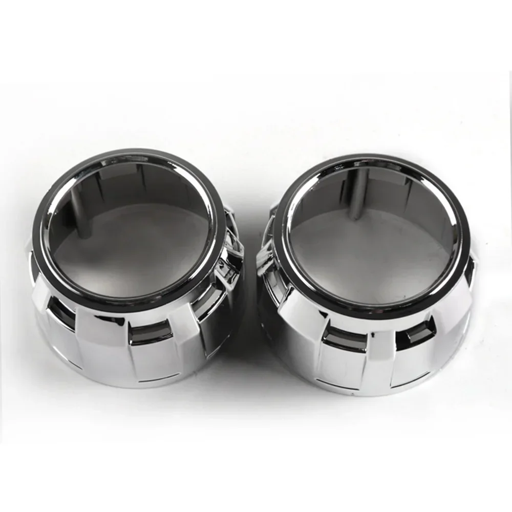 

2Pcs Projector Lens Lampshade, Car Light Accessories for Clear Visibility and Better Focus, 2.5" Bi-Led, Black Silver