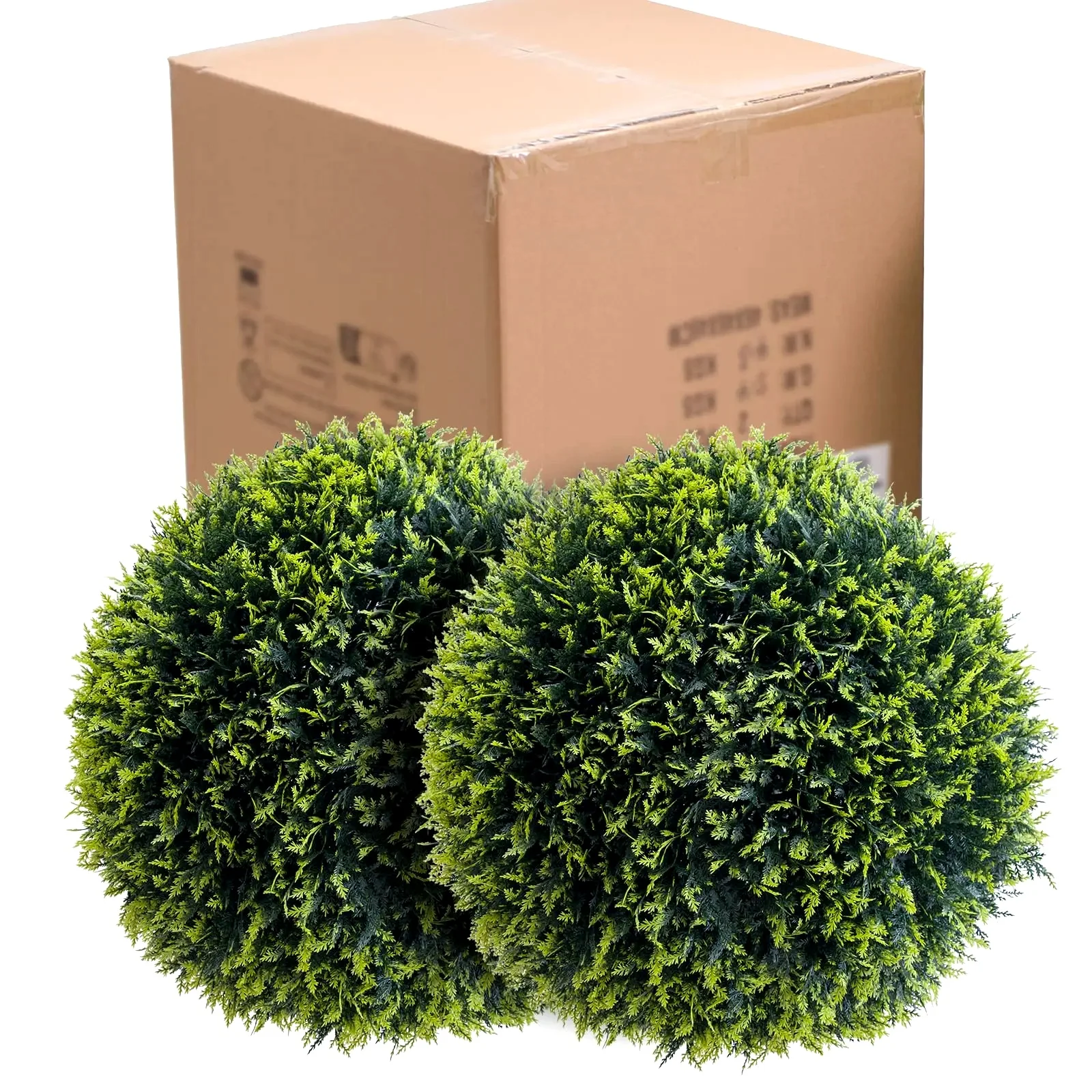 

New Topiary Balls Artificial Outdoor Set of 2, Artificial Topiary Cedar Balls for Home Wedding Decor Green 44/48/54/55/59/63 CM
