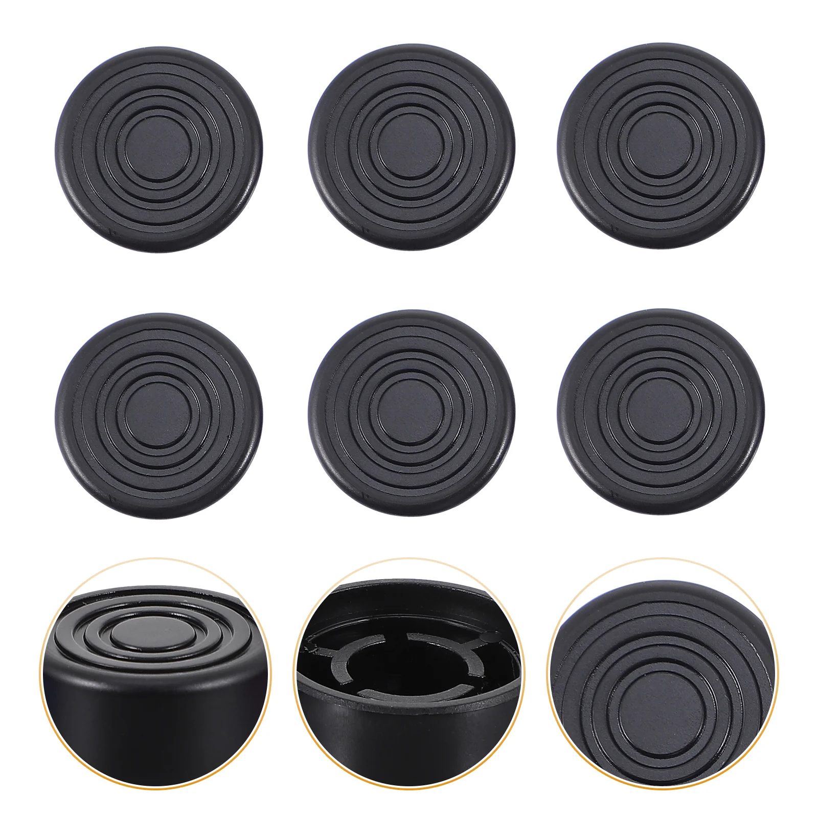 6 Pcs Guitar Knob Black Cap Effect Foot Nail Caps Protective Pedal Effector Tools Plastic Footswitch Topper