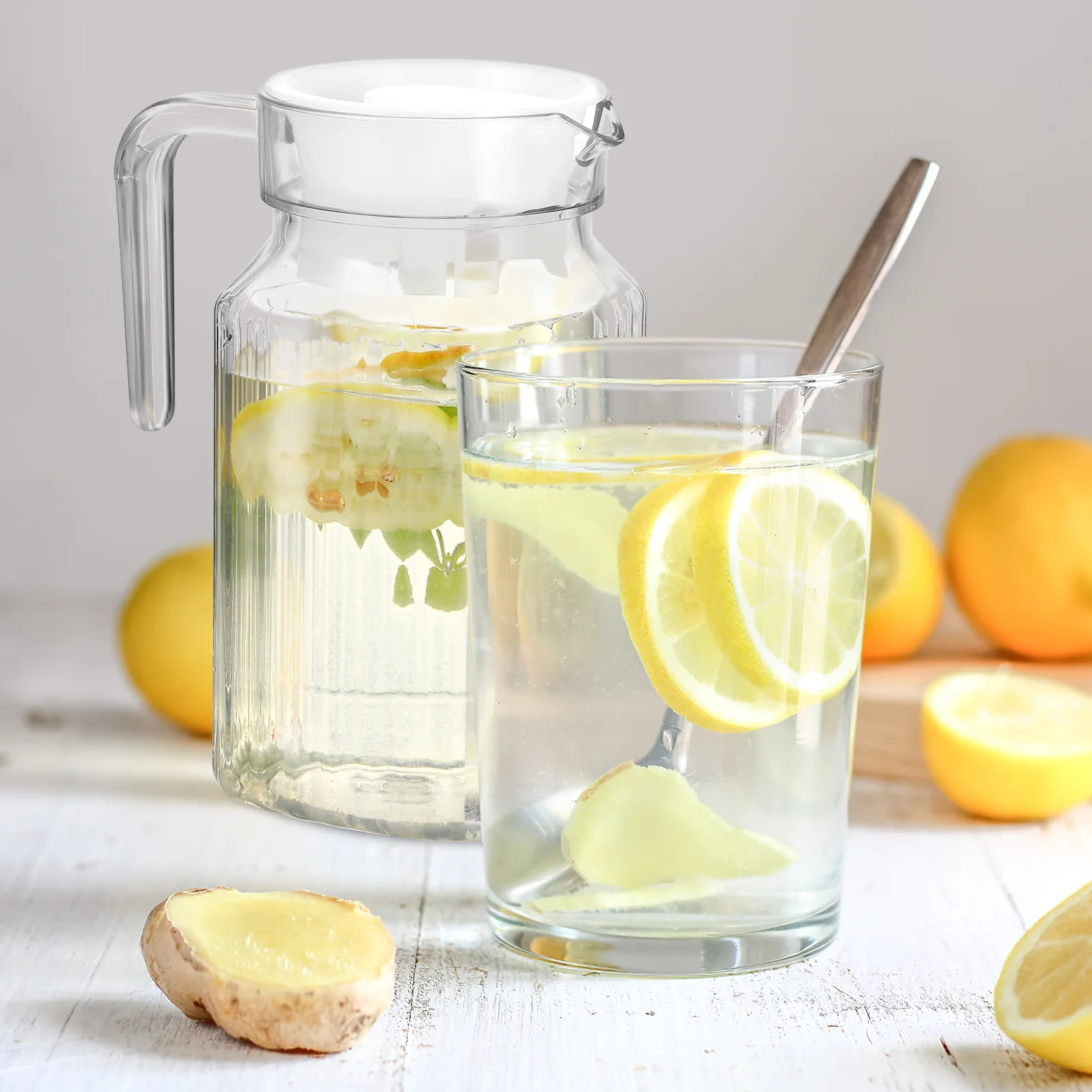 Carafe à boissons avec couvercle et bec, bouilloire à eau froide, pichet de réfrigérateur