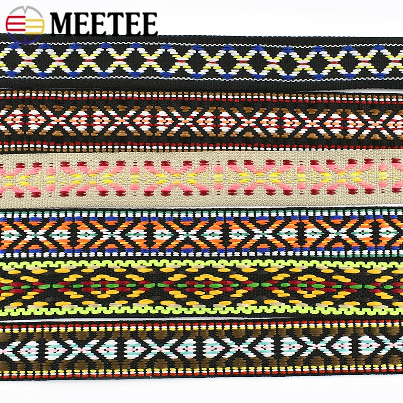 

10/20M 20mm Jacquard Webbing Straps Decorative Braid Belt Sling Shoudler Bag Strap Clothes Bias Binding DIY Sewing Accessories