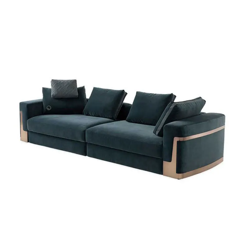 

Frosted leather sofa light luxury villa simple modern large apartment three-person sofa
