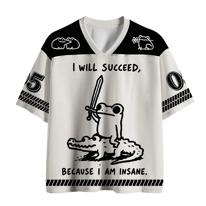2026 Warrior Frog Funny Meme 3D Printed Jersey Men Summer Harajuku Outdoors T-shirt Breathable Quick Drying Streetwear Clothing
