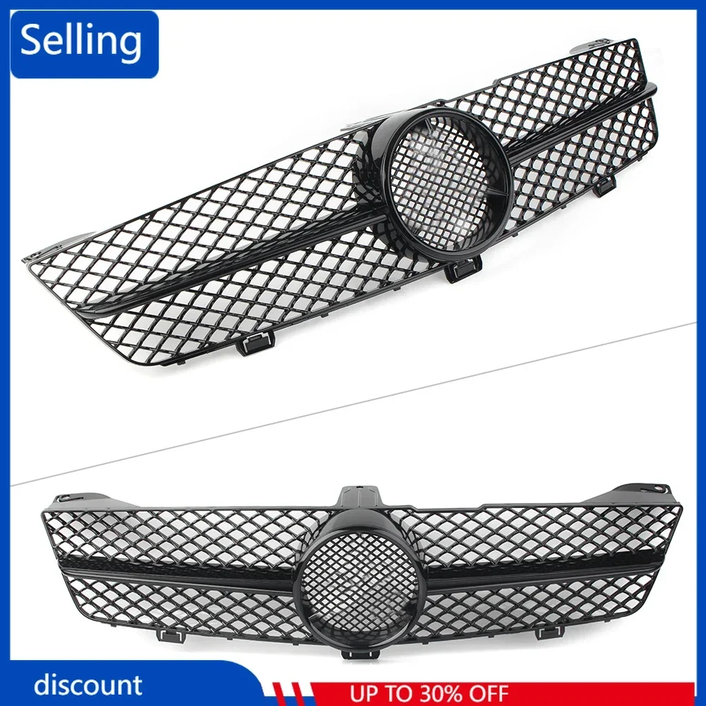 W219 2008 2009 2010 Car Front Grille Upper Radiator Grill For Mercedes Benz CLS Glass Gloss Black ABS with Emblem