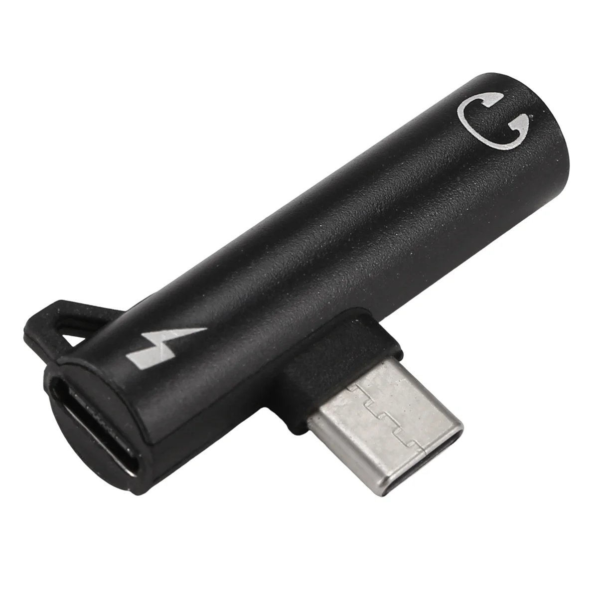 SMIEA Type-C Audio Adapter Hook Call Music Charging 2-in-1 3.5mm Round Hole Earphone Converter