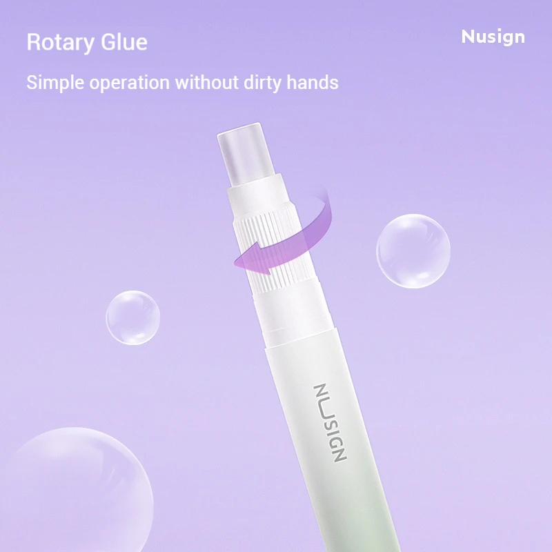NUSIGN Trendy Twistable Glue Stick – Sleek Pen Design, Transparent Style, and 3 Vibrant Colors for Creative Needs